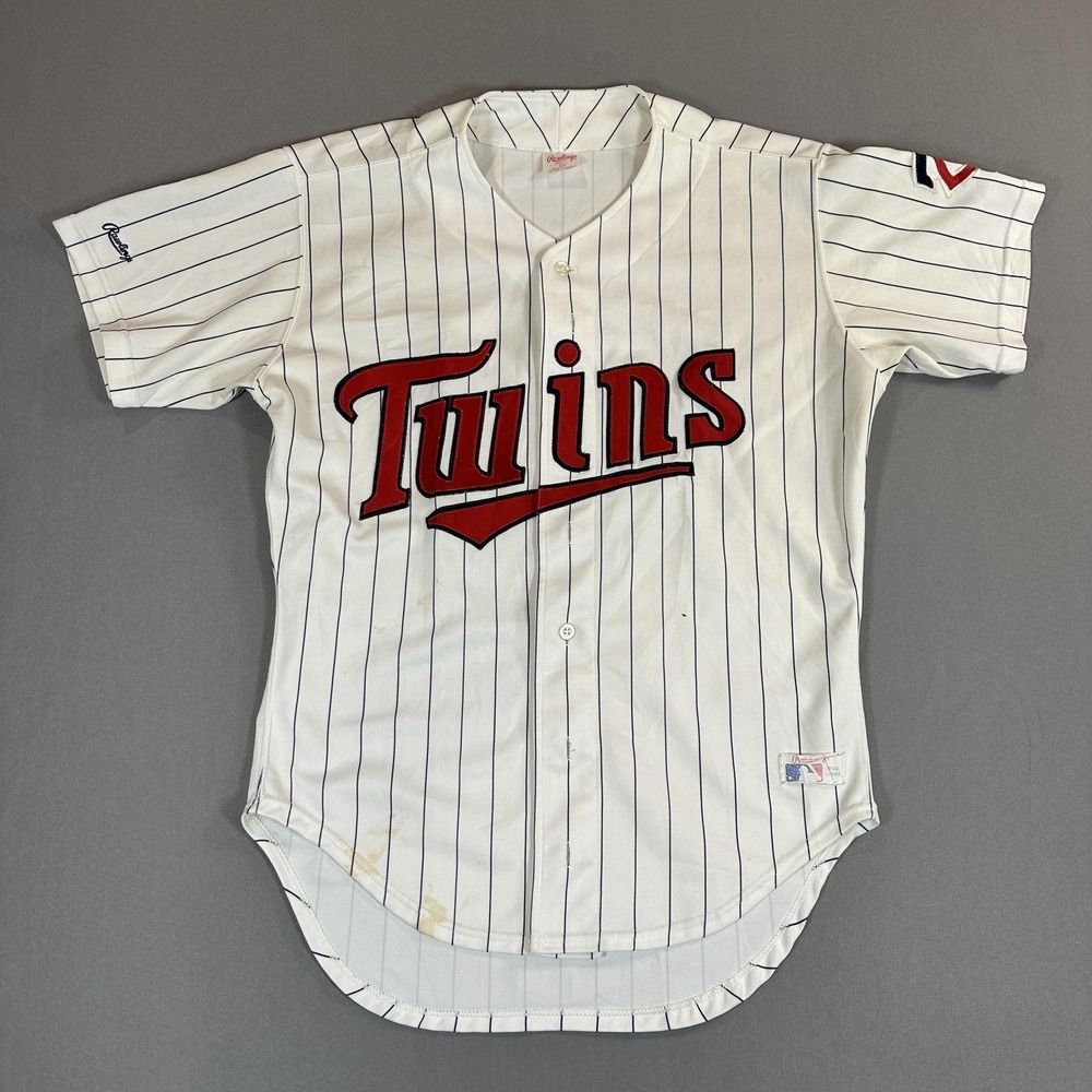 Vintage Minnesota Twins Jersey Mens 44 White MLB Baseball Rawlings Made USA